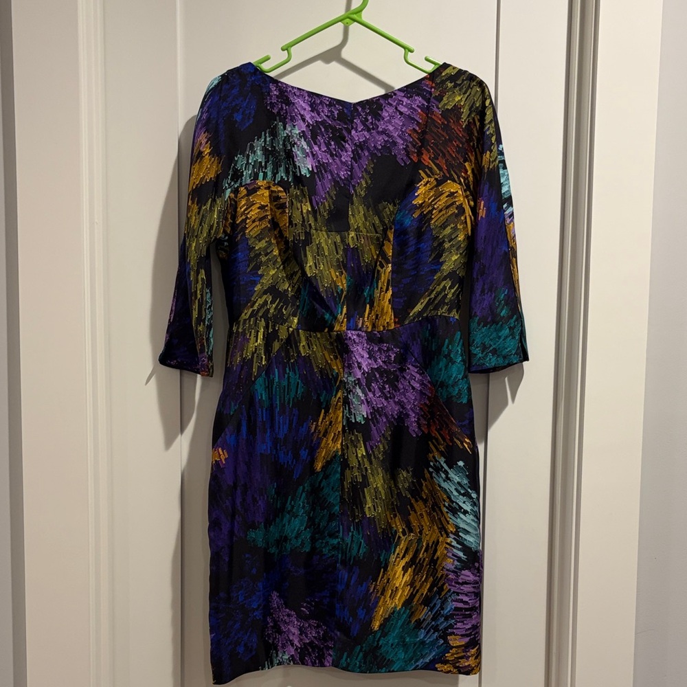 Milly Colorful Abstract Long Sleeve Dress